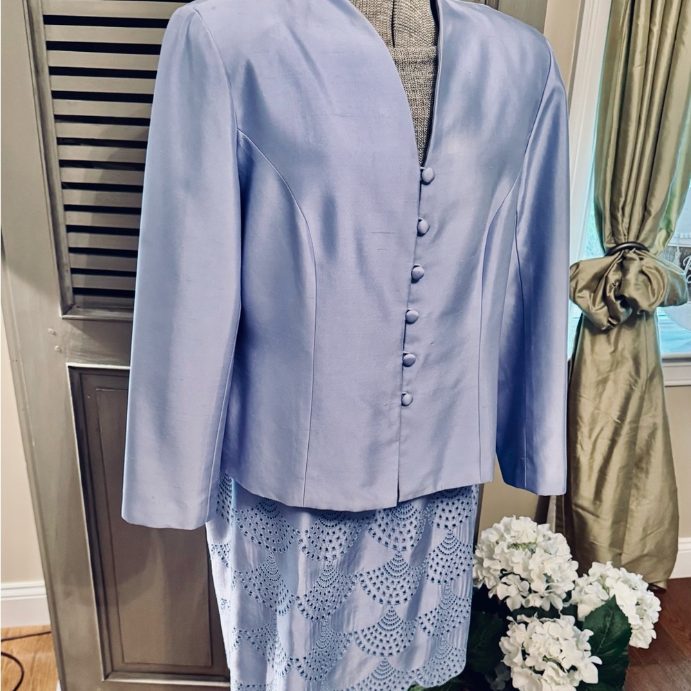 Talbots Petites Periwinkle Silk Suit - Picture 3 of 12